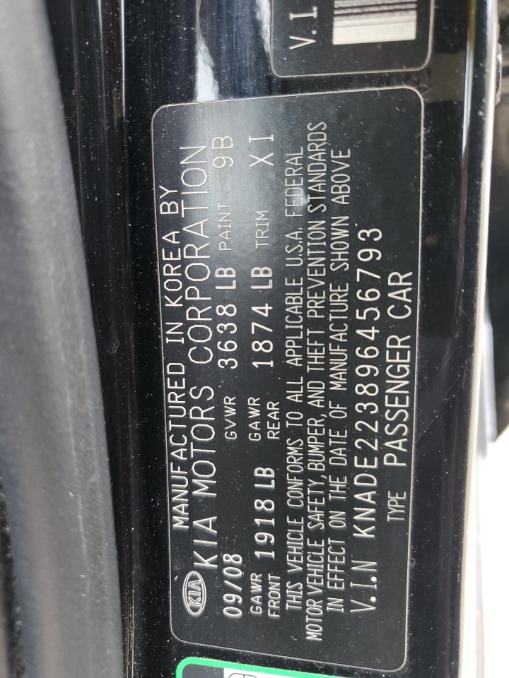 2009 Kia Rio Base VIN: KNADE223896456793 Lot: 56801125