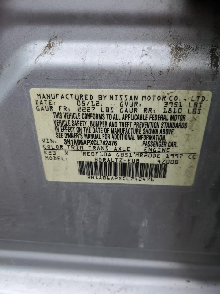 2012 Nissan Sentra 2.0 VIN: 3N1AB6APXCL742476 Lot: 58515145