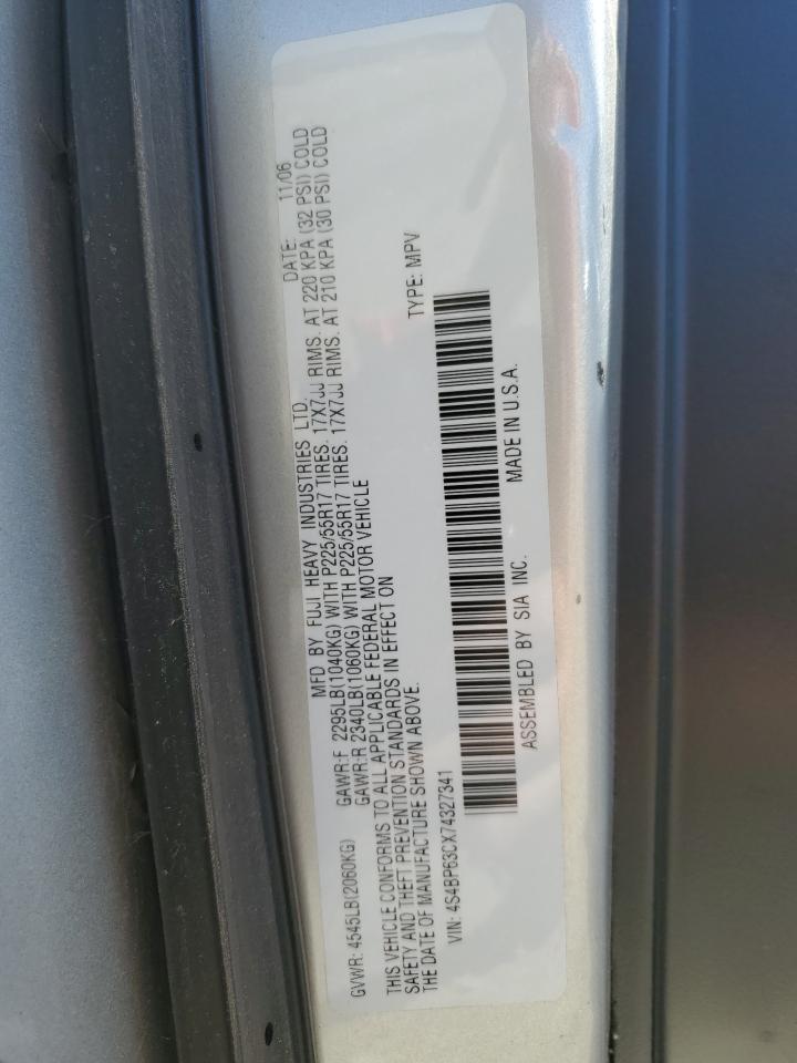2007 Subaru Legacy Outback VIN: 4S4BP63CX74327341 Lot: 56064275
