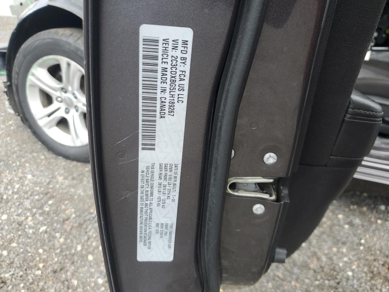 2020 Dodge Charger Sxt VIN: 2C3CDXBG5LH189267 Lot: 56821015