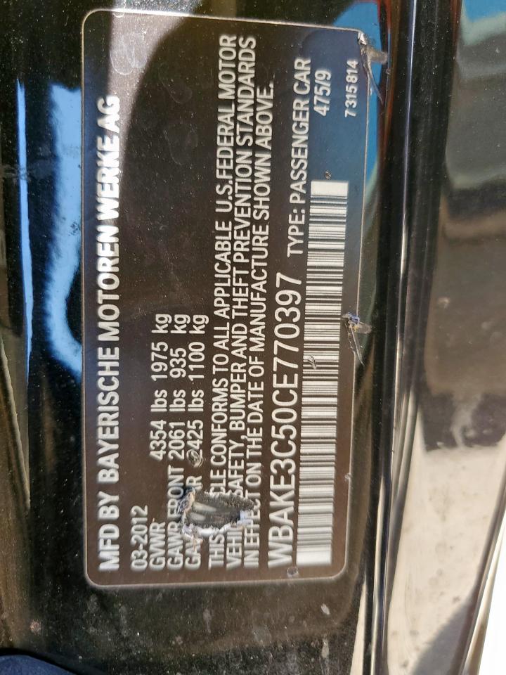 2012 BMW 328 I VIN: WBAKE3C50CE770397 Lot: 56689175