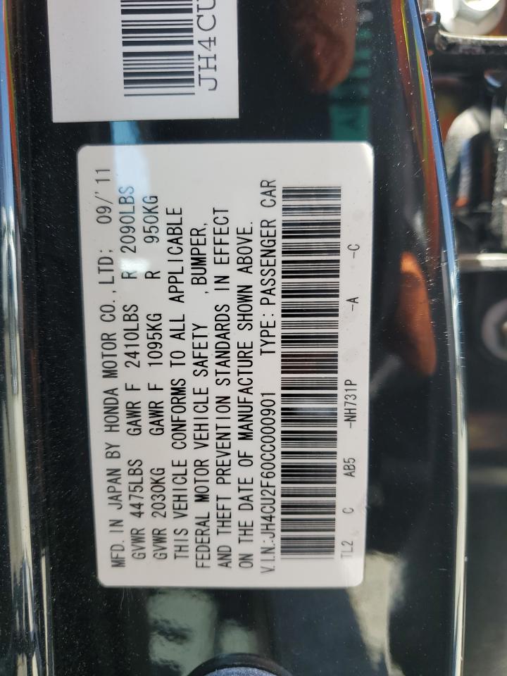2012 Acura Tsx Tech VIN: JH4CU2F60CC000901 Lot: 57095505