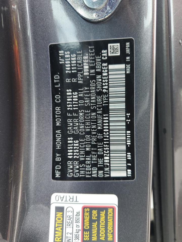 2018 Honda Clarity VIN: JHMZC5F11JC006061 Lot: 56220715