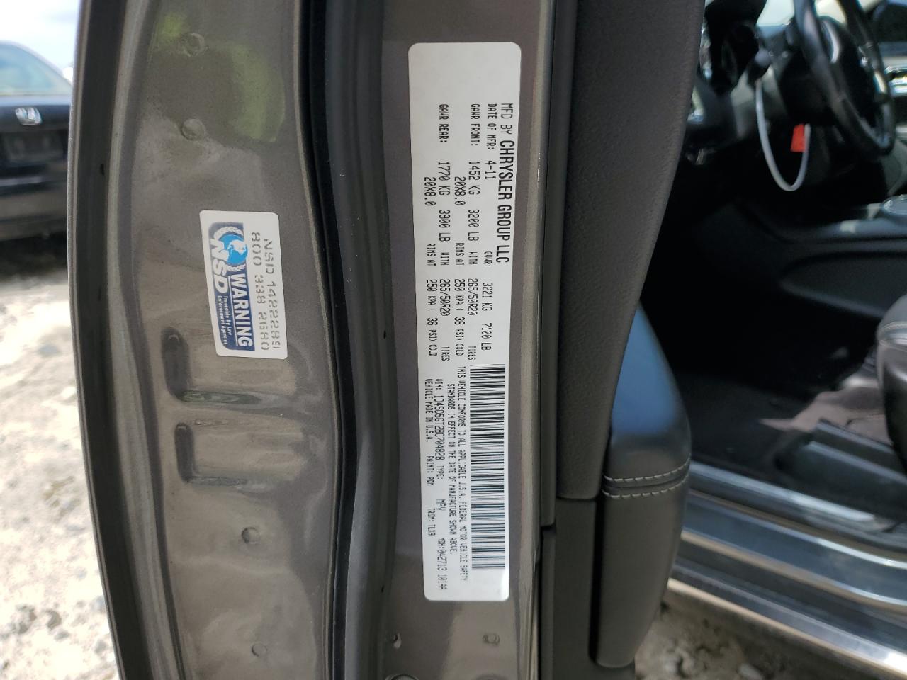 2011 Dodge Durango Citadel VIN: 1D4SD5GT2BC704828 Lot: 57274875