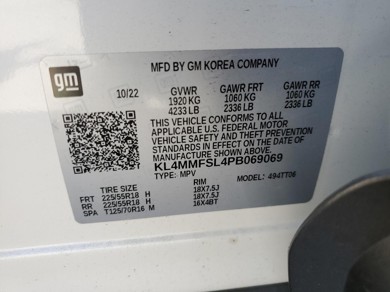 2023 Buick Encore Gx Essence VIN: KL4MMFSL4PB069069 Lot: 57214945