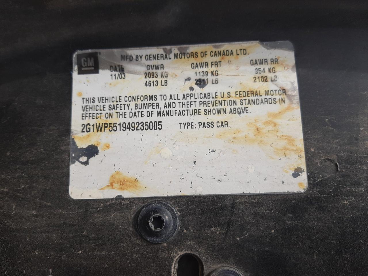 2004 Chevrolet Impala Ss VIN: 2G1WP551949235005 Lot: 56733095