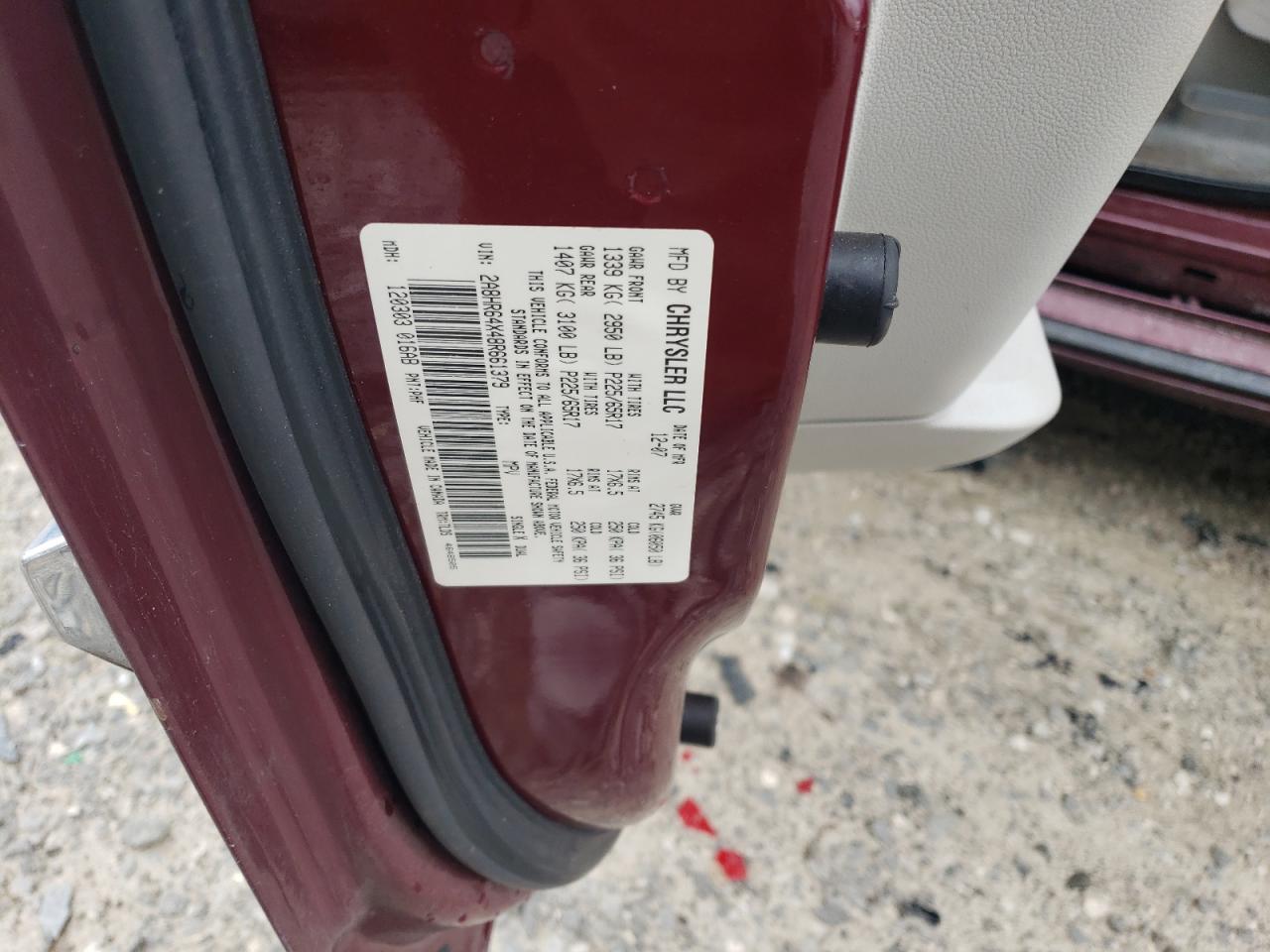 2008 Chrysler Town & Country Limited VIN: 2A8HR64X48R661379 Lot: 56862845