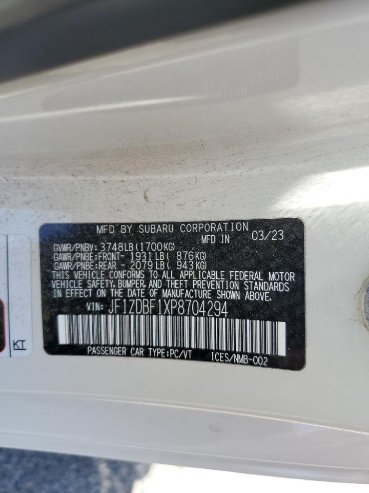 2023 Subaru Brz Limited VIN: JF1ZDBF1XP8704294 Lot: 57185505