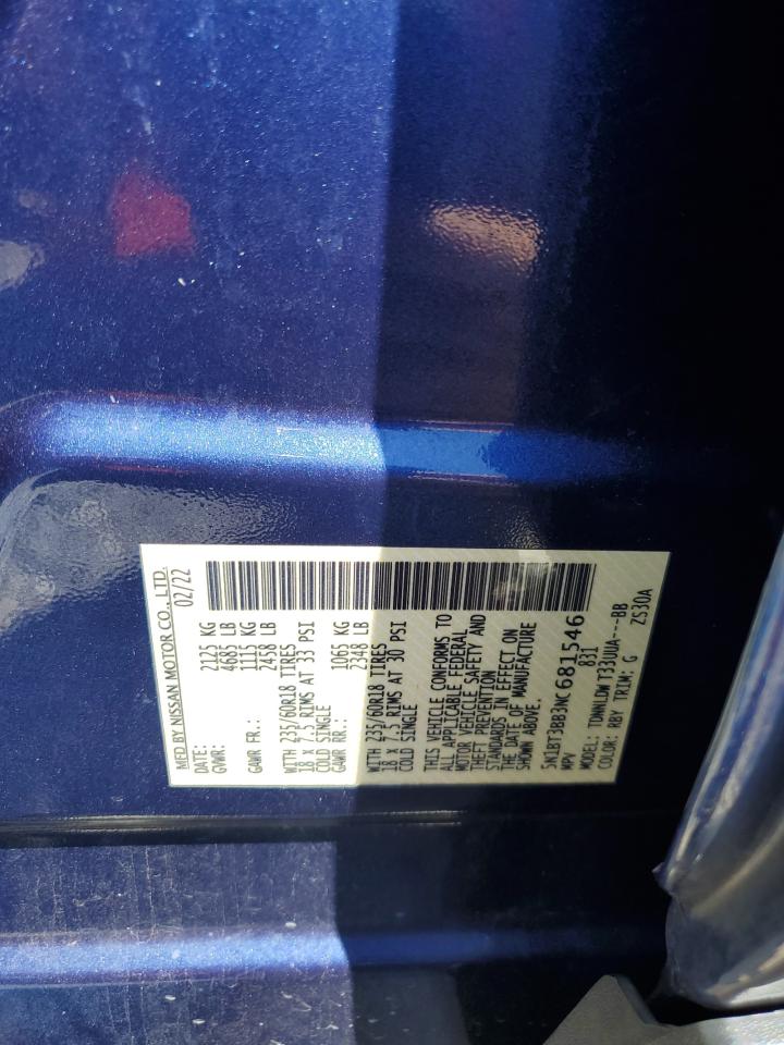 2022 Nissan Rogue Sv VIN: 5N1BT3BB3NC681546 Lot: 57042295