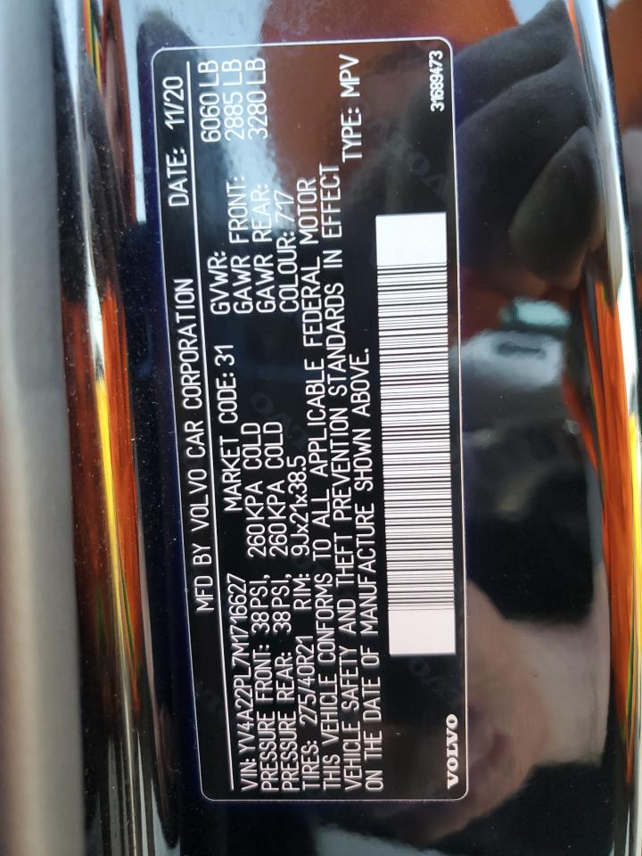 2021 Volvo Xc90 T6 Inscription VIN: YV4A22PL7M1716627 Lot: 56768605