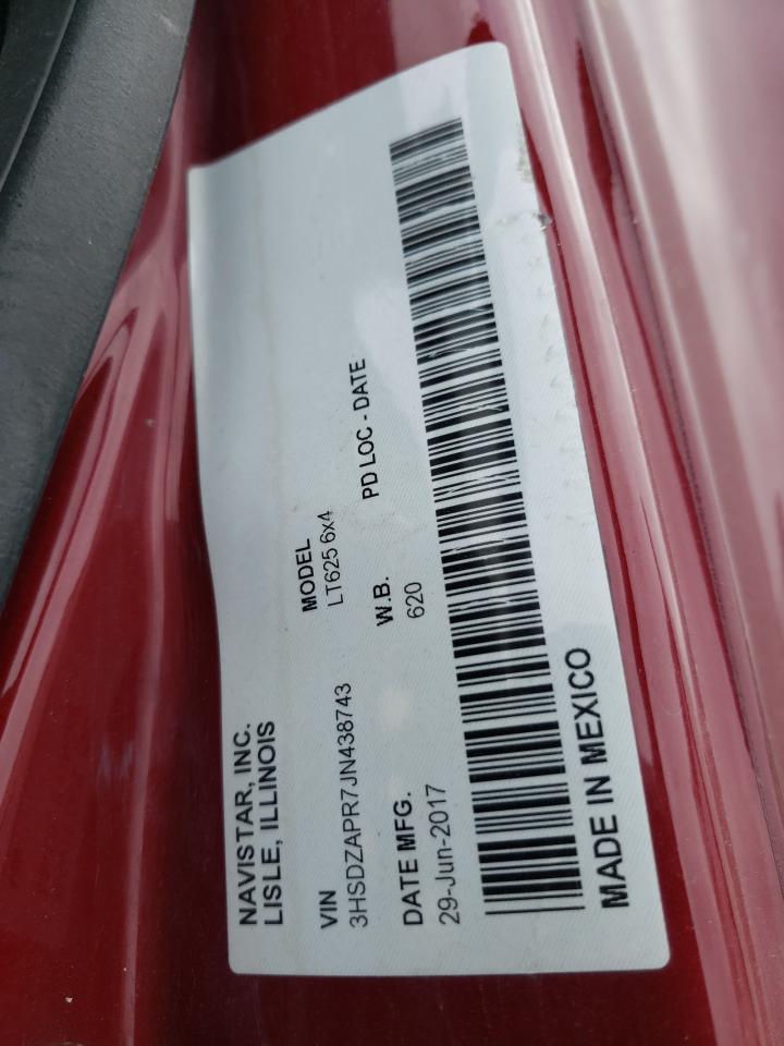 2018 International Lt625 VIN: 3HSDZAPR7JN438743 Lot: 56238655