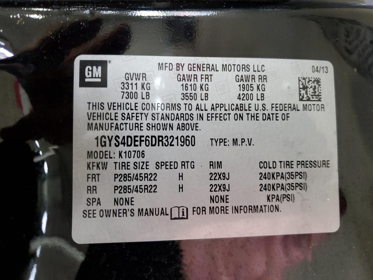 2013 Cadillac Escalade Platinum VIN: 1GYS4DEF6DR321960 Lot: 53864505