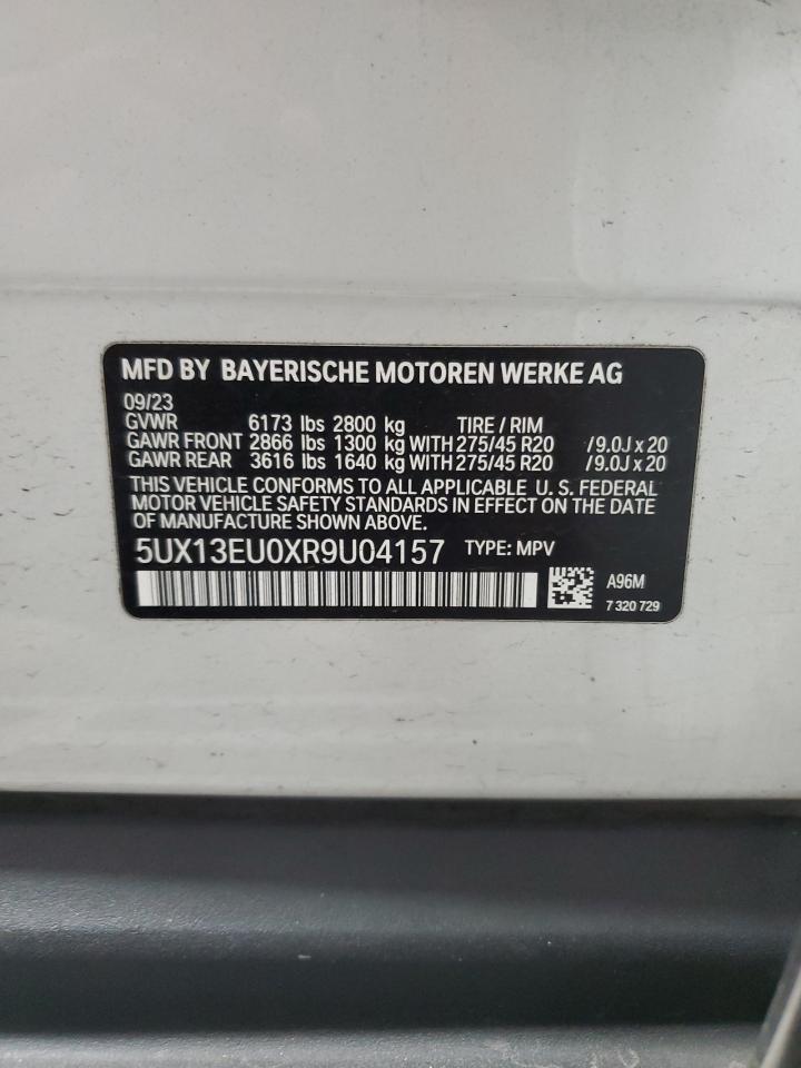 2024 BMW X5 Sdrive 40I VIN: 5UX13EU0XR9U04157 Lot: 55255095