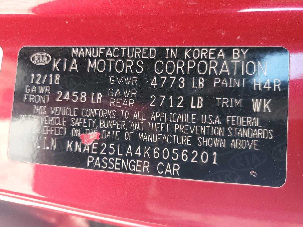 2019 Kia Stinger Premium VIN: KNAE25LA4K6056201 Lot: 57510795