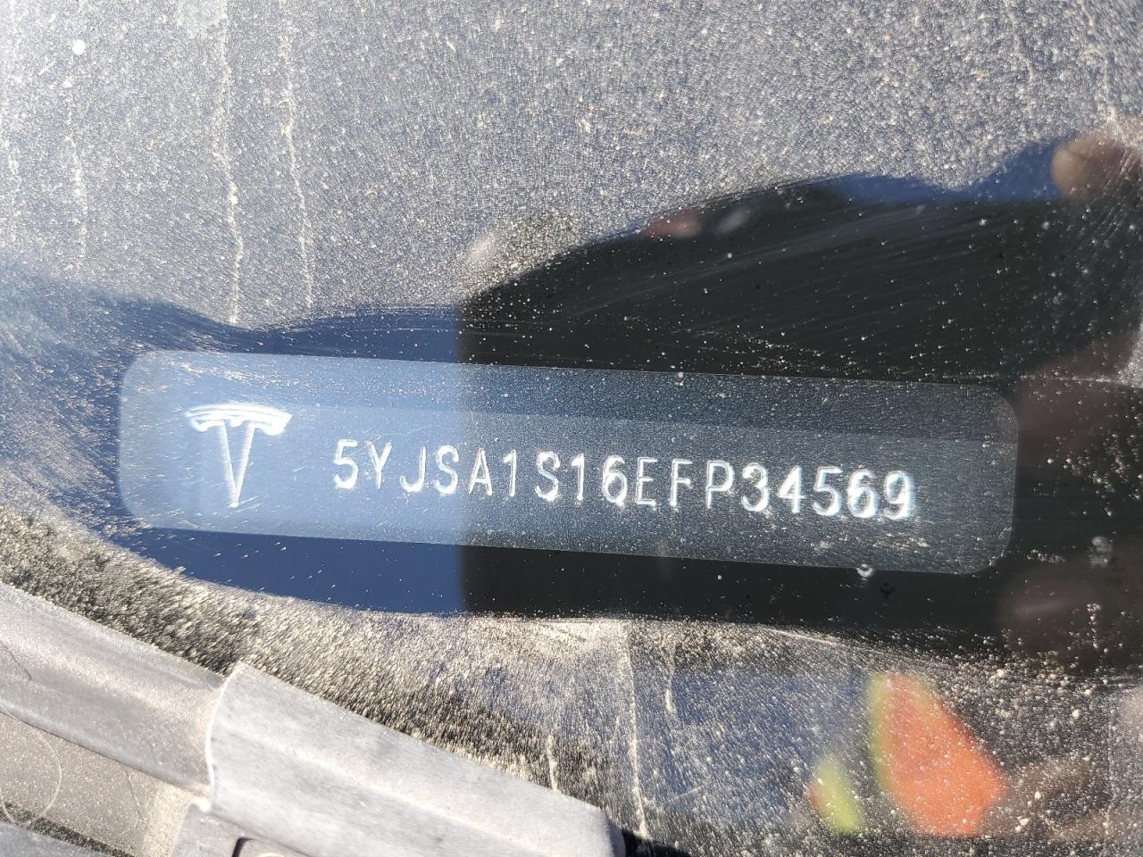 2014 Tesla Model S VIN: 5YJSA1S16EFP34569 Lot: 56563375