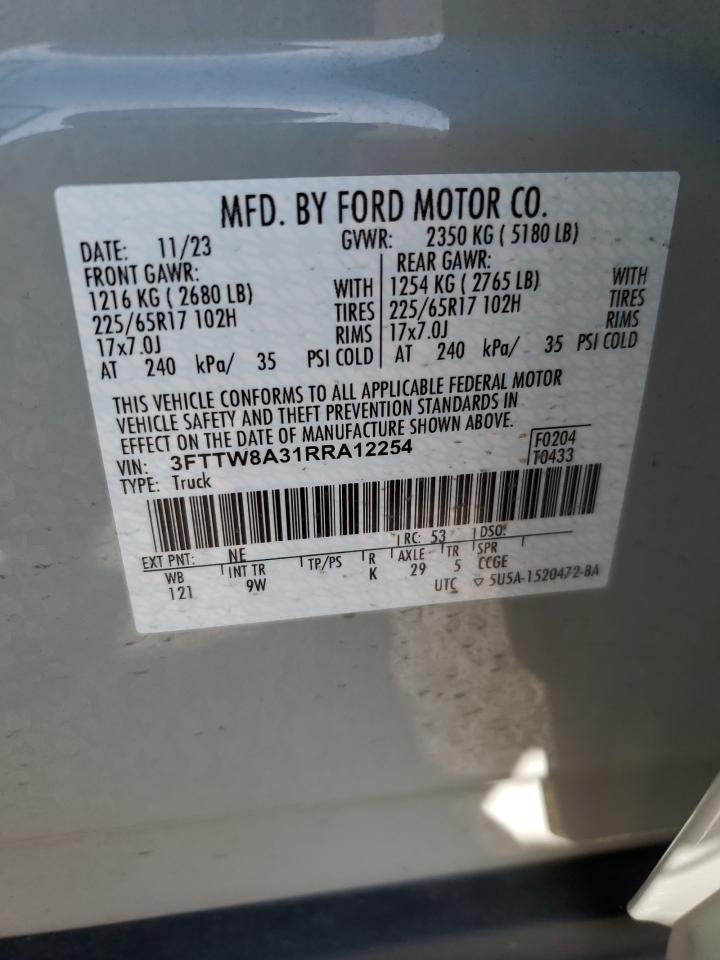 2024 Ford Maverick Xl VIN: 3FTTW8A31RRA12254 Lot: 56509025