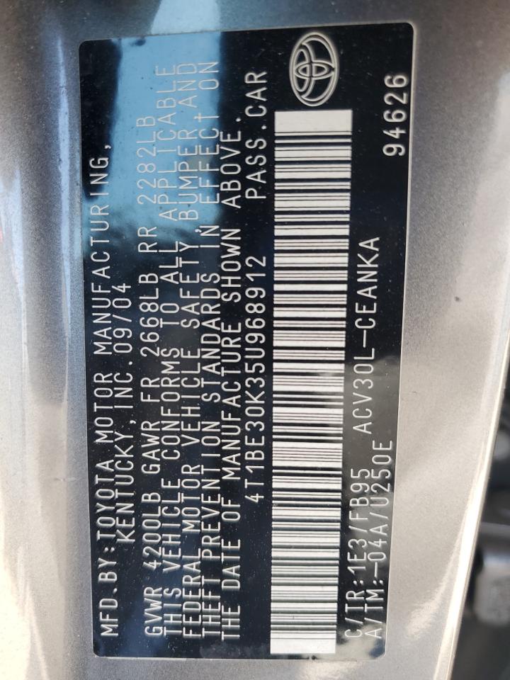 2005 Toyota Camry Le VIN: 4T1BE30K35U968912 Lot: 56890445