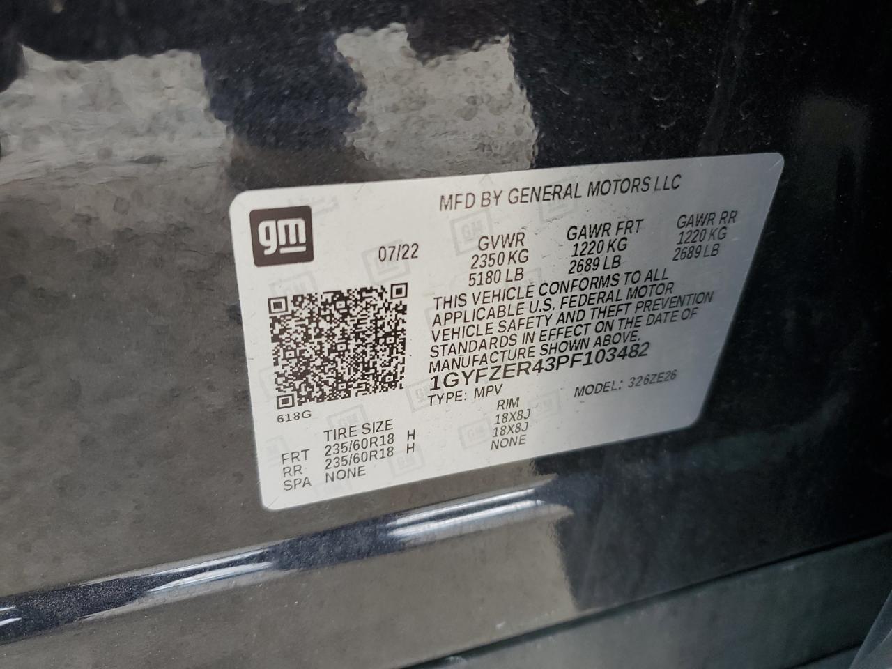2023 Cadillac Xt4 Sport VIN: 1GYFZER43PF103482 Lot: 56781325