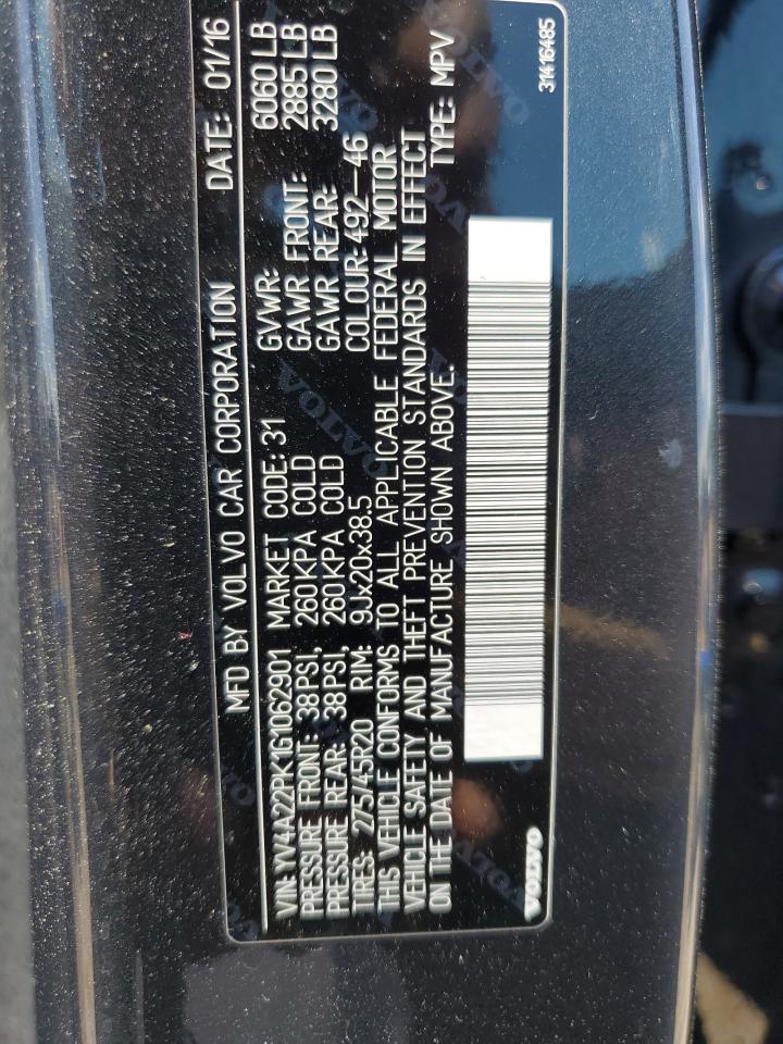 2016 Volvo Xc90 T6 VIN: YV4A22PK1G1062901 Lot: 56108185