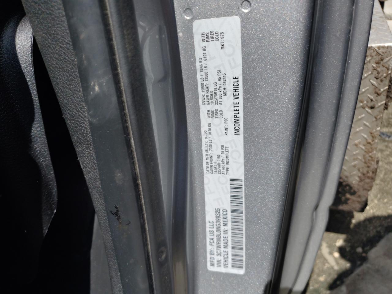 2022 Ram 5500 VIN: 3C7WRNBL0NG399325 Lot: 56622165