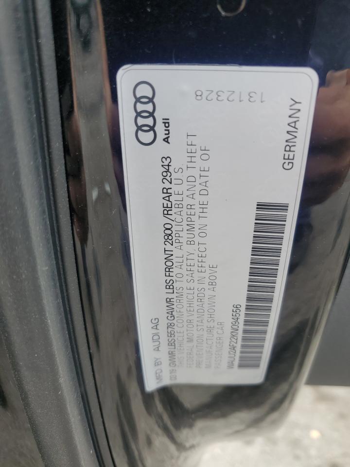 2019 Audi A7 Premium Plus S-Line VIN: WAUU2AF22KN094556 Lot: 58736885