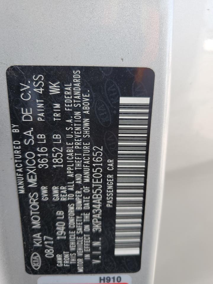 2018 Kia Rio Ex VIN: 3KPA34AB5JE051652 Lot: 56788075