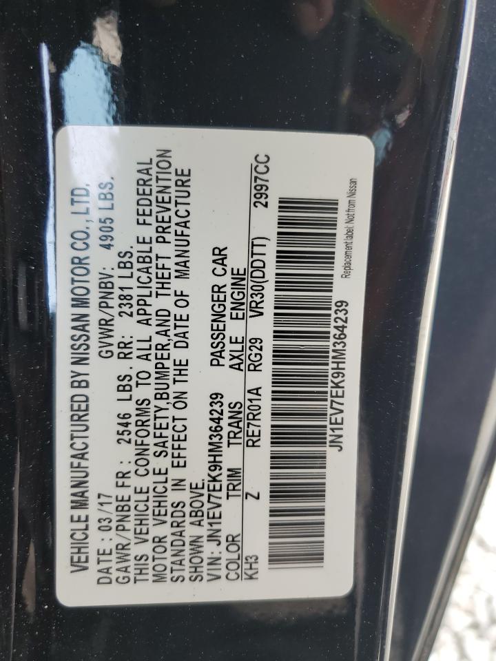2017 Infiniti Q60 Premium VIN: JN1EV7EK9HM364239 Lot: 57768025