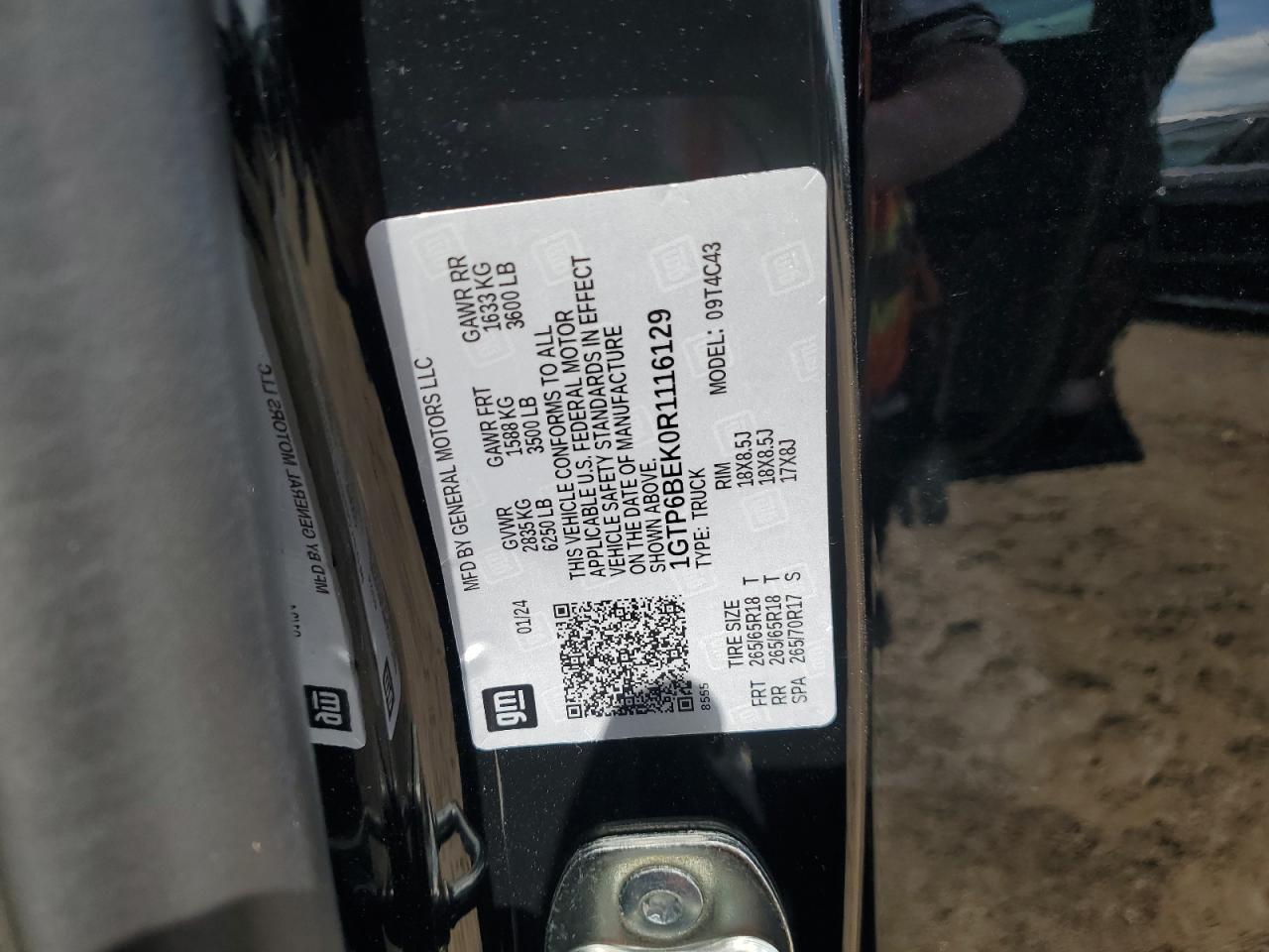 2024 GMC Canyon Elevation VIN: 1GTP6BEK0R1116129 Lot: 58042875