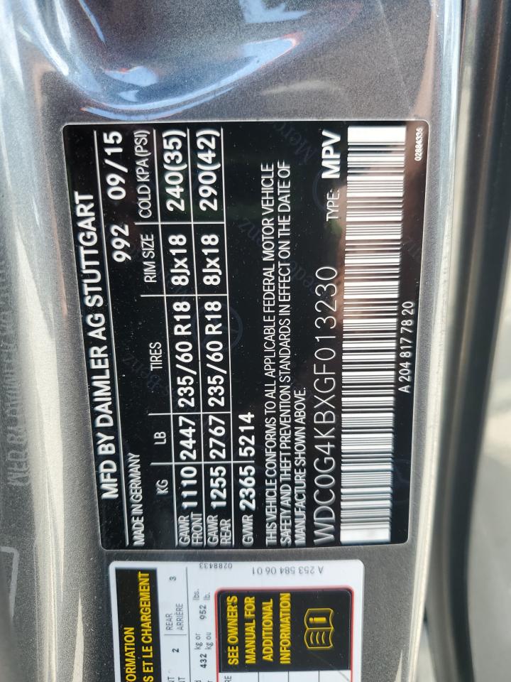 2016 Mercedes-Benz Glc 300 4Matic VIN: WDC0G4KBXGF013230 Lot: 55310555