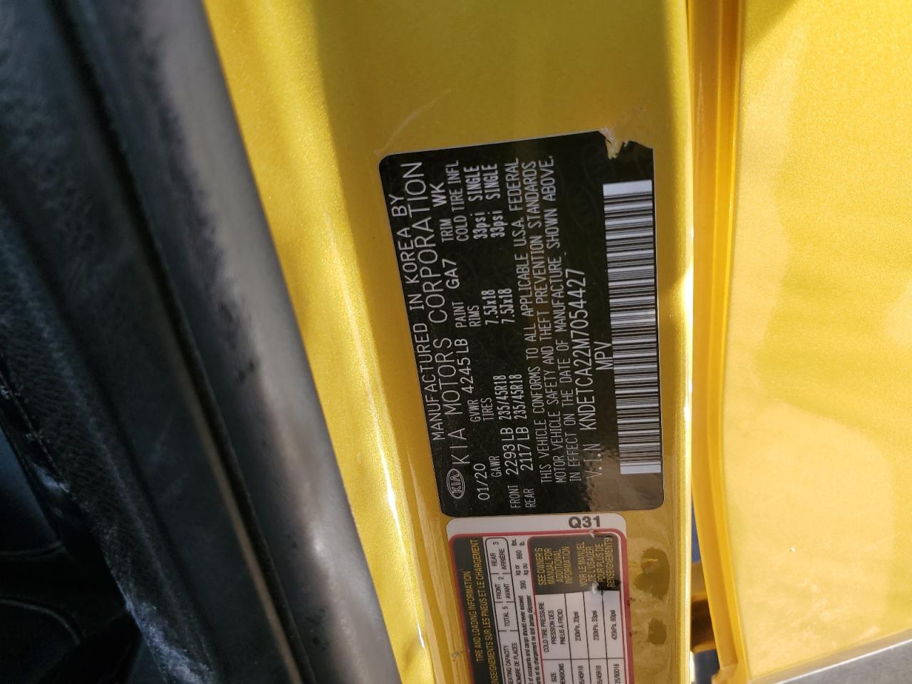 2021 Kia Seltos Sx VIN: KNDETCA22M7054427 Lot: 56819495
