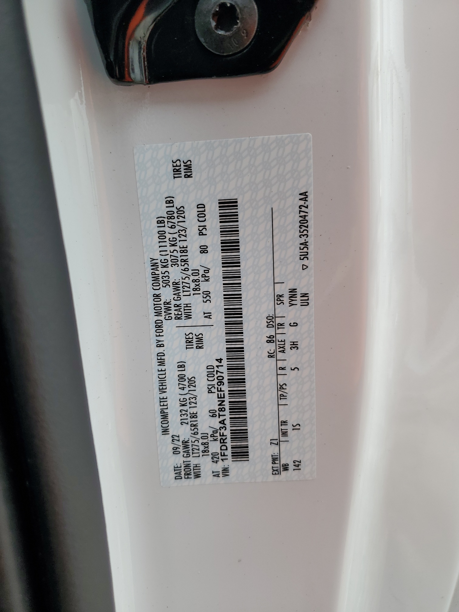 1FDRF3AT8NEF90714 2022 Ford F350 Super Duty