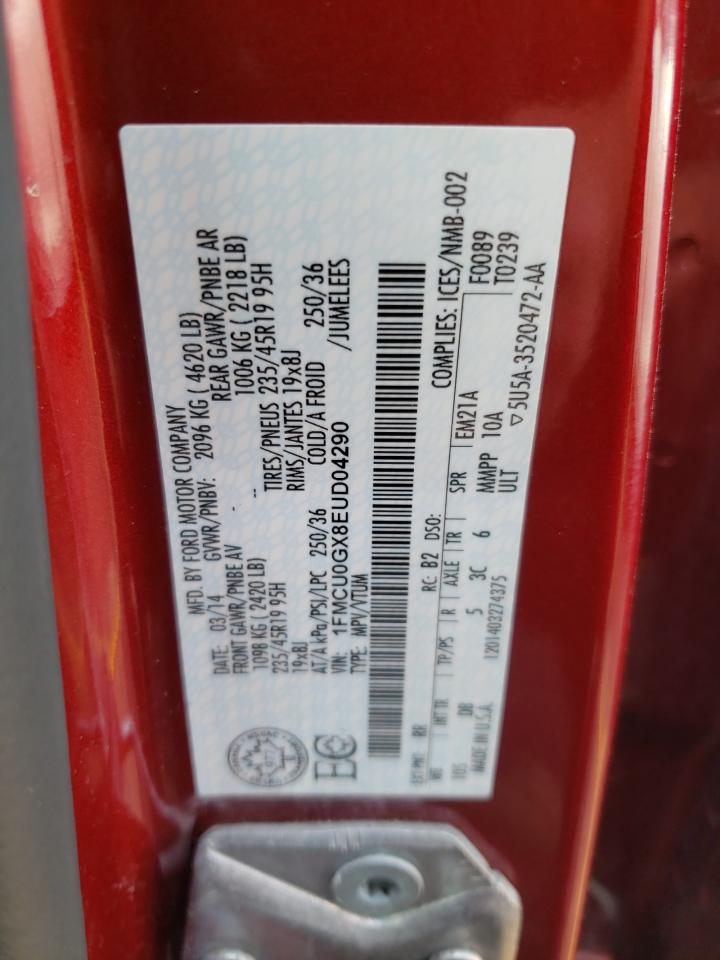 2014 Ford Escape Se VIN: 1FMCU0GX8EUD04290 Lot: 54724013