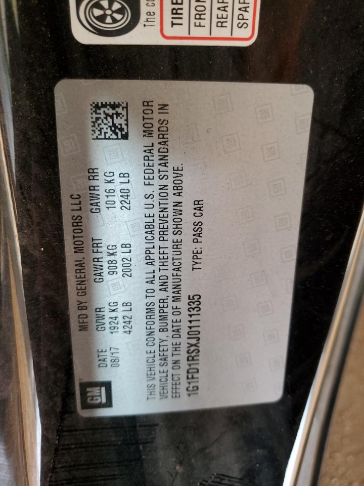 2018 Chevrolet Camaro Lt VIN: 1G1FD1RSXJ0111335 Lot: 56108533