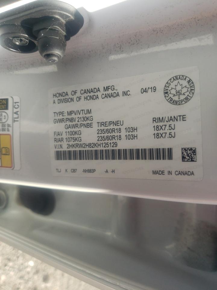 2019 Honda Cr-V Exl VIN: 2HKRW2H82KH125129 Lot: 54806653