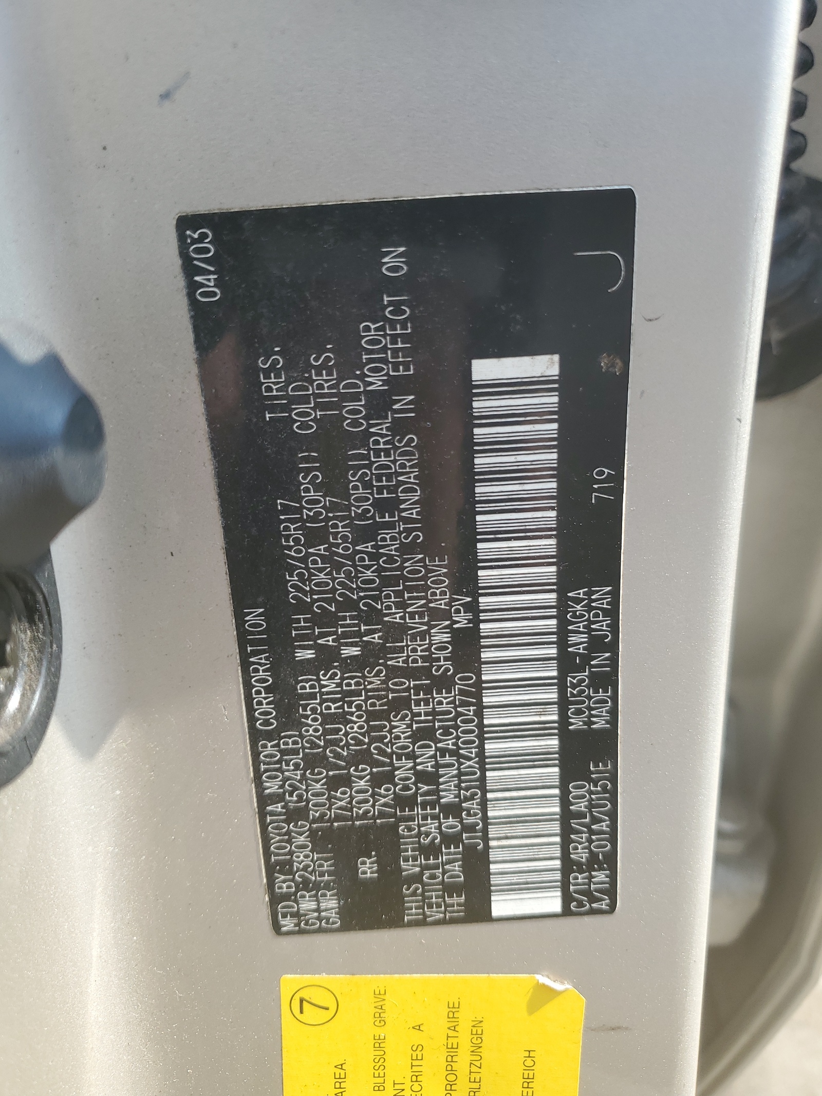 JTJGA31UX40004770 2004 Lexus Rx 330