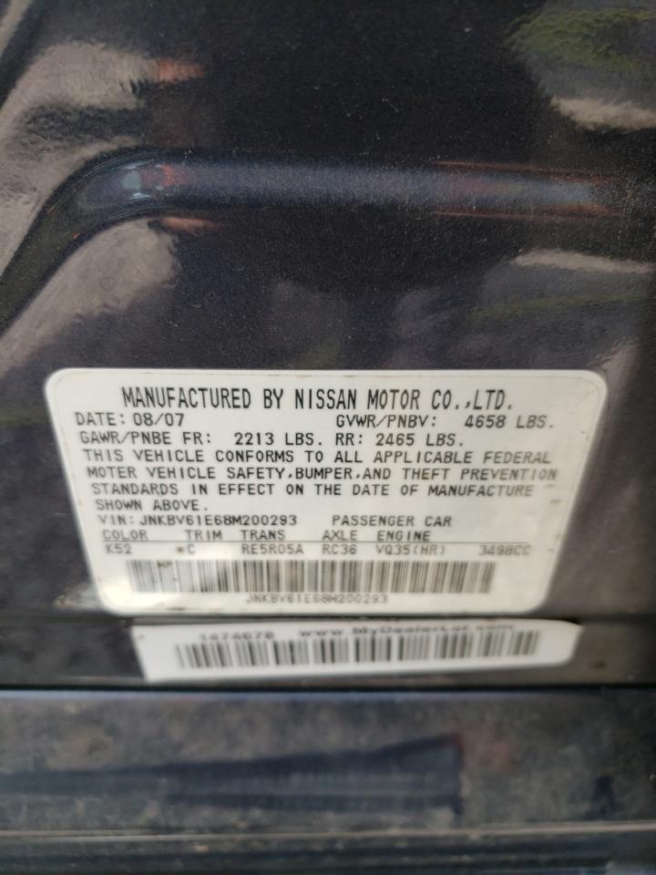 2008 Infiniti G35 VIN: JNKBV61E68M200293 Lot: 56974855