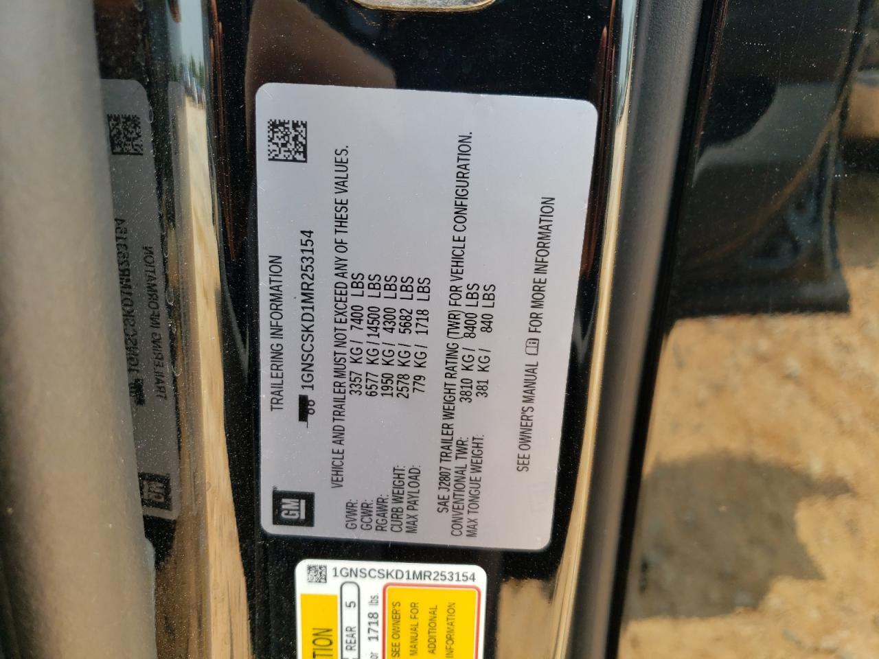 1GNSCSKD1MR253154 2021 CHEVROLET TAHOE - Image 16