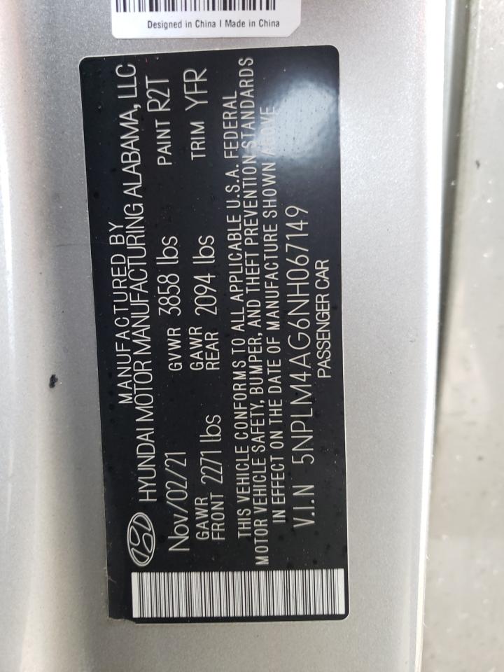 5NPLM4AG6NH067149 2022 Hyundai Elantra Sel