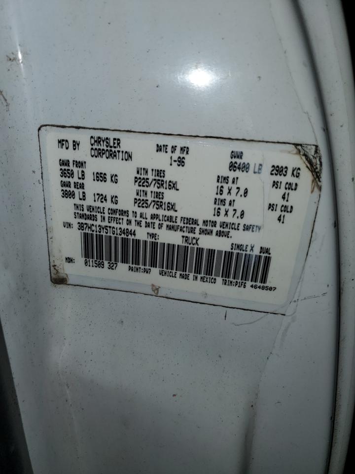 1996 Dodge Ram 1500 VIN: 3B7HC13Y5TG134844 Lot: 57322083