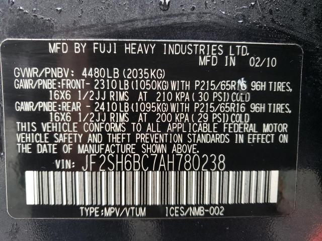2010 SUBARU FORESTER XS