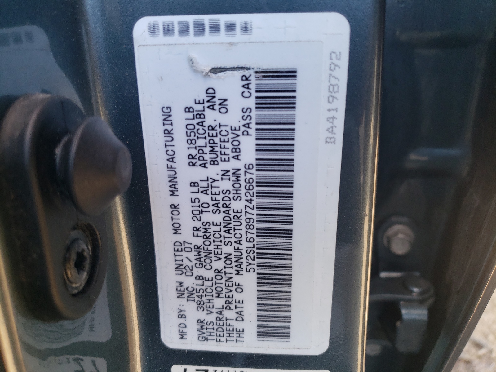 5Y2SL67897Z426676 2007 Pontiac Vibe