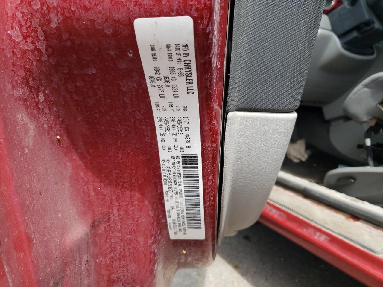 2008 Chrysler Pt Cruiser Touring VIN: 3A8FY58B28T228255 Lot: 55799493