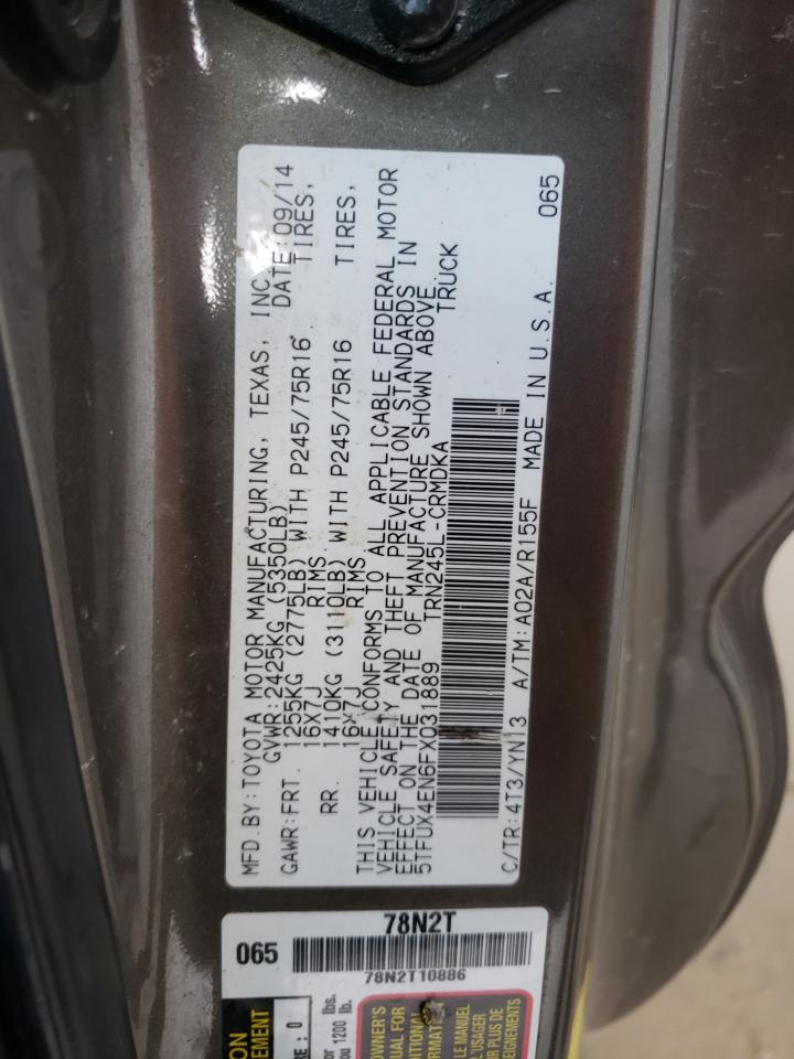 2015 Toyota Tacoma Access Cab VIN: 5TFUX4EN6FX031889 Lot: 56652143