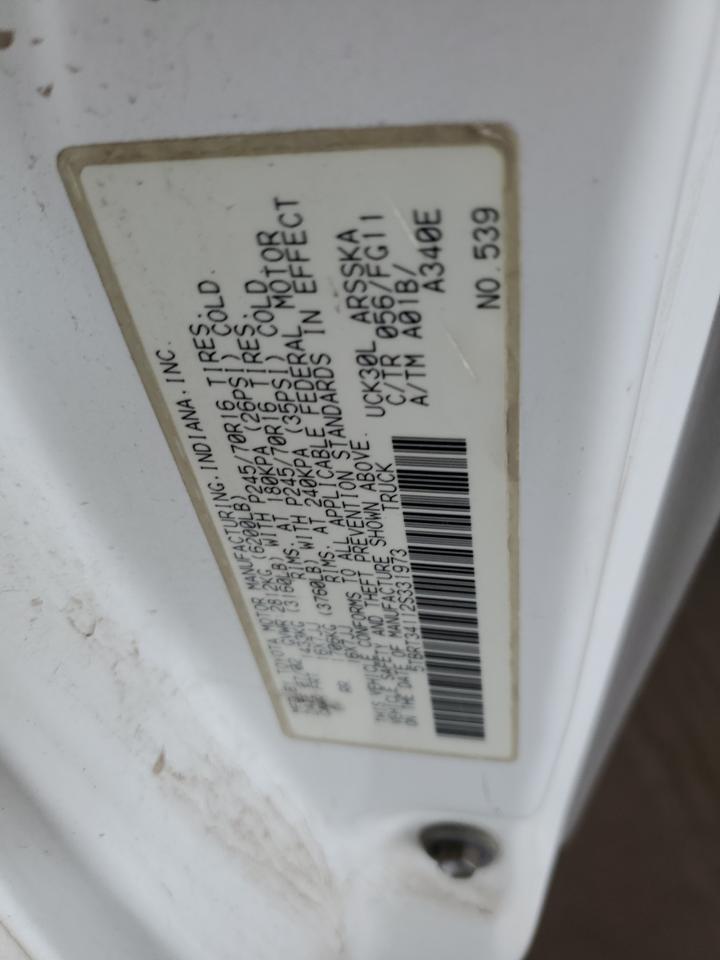 2002 Toyota Tundra Access Cab VIN: 5TBRT34112S331973 Lot: 80410343