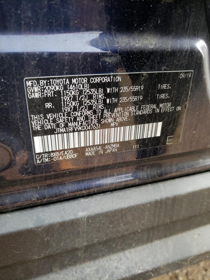 JTMA1RFV9KD047631 2019 Toyota Rav4 Xle Premium