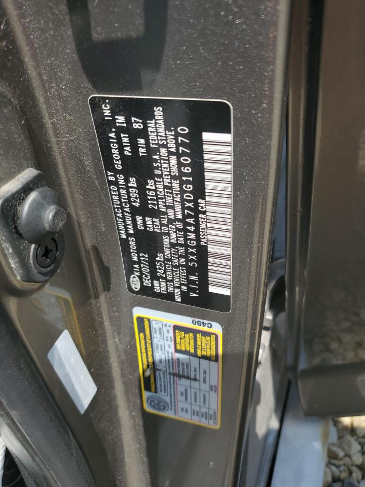 2013 Kia Optima Lx VIN: 5XXGM4A7XDG160770 Lot: 59524984