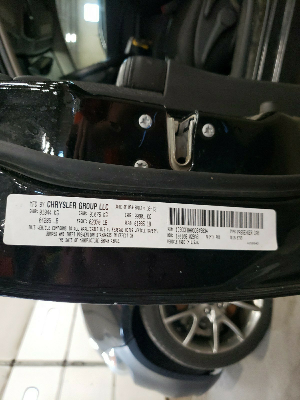 1C3CDFBA0DD345834 2013 Dodge Dart Sxt