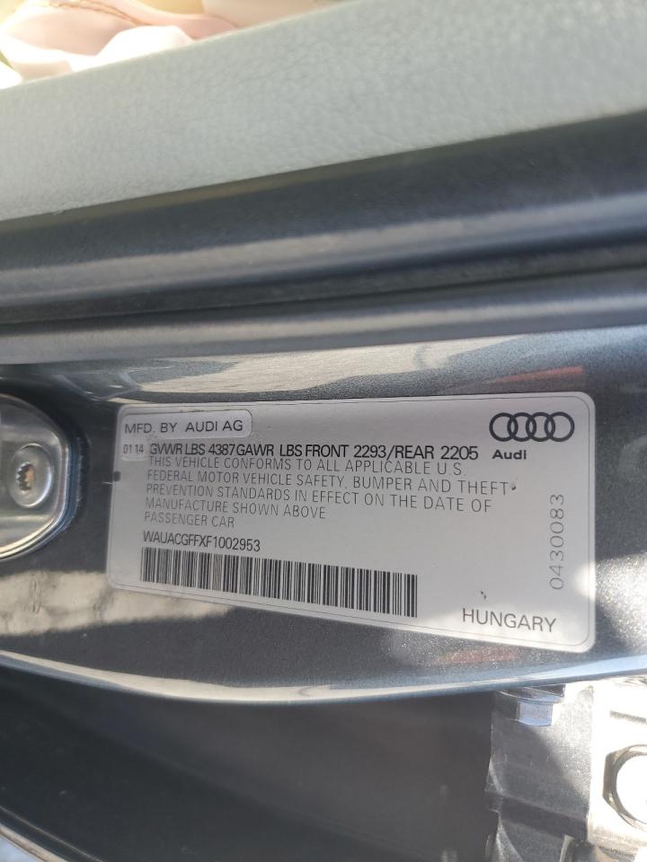 2015 Audi A3 Premium VIN: WAUACGFFXF1002953 Lot: 60528144