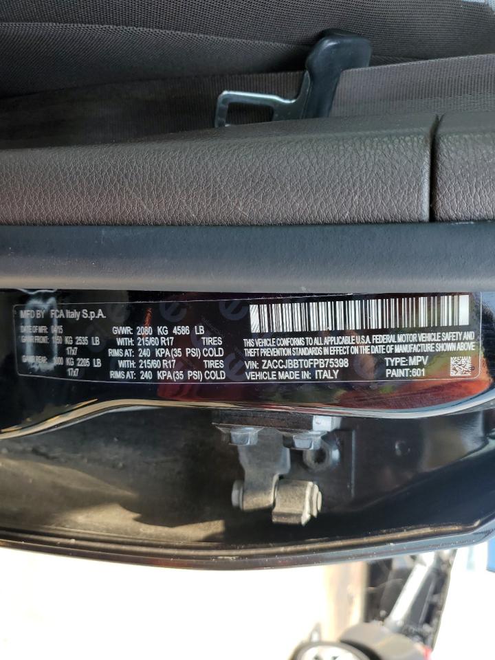 2015 Jeep Renegade Latitude VIN: ZACCJBBT0FPB75398 Lot: 59569304