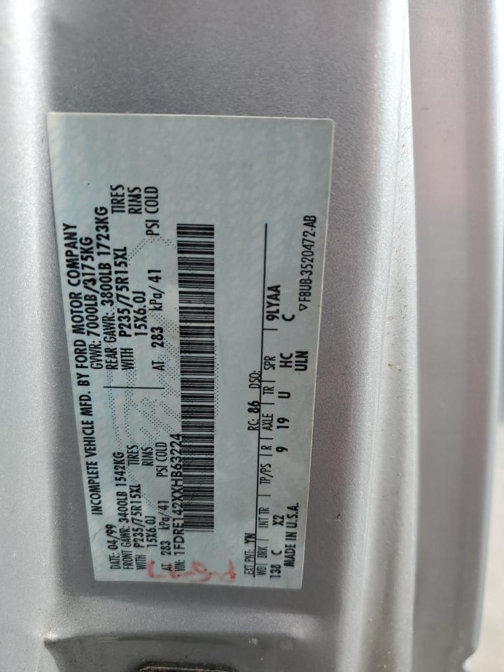 1999 Ford Econoline E150 Van VIN: 1FDRE142XXHB63224 Lot: 59503894